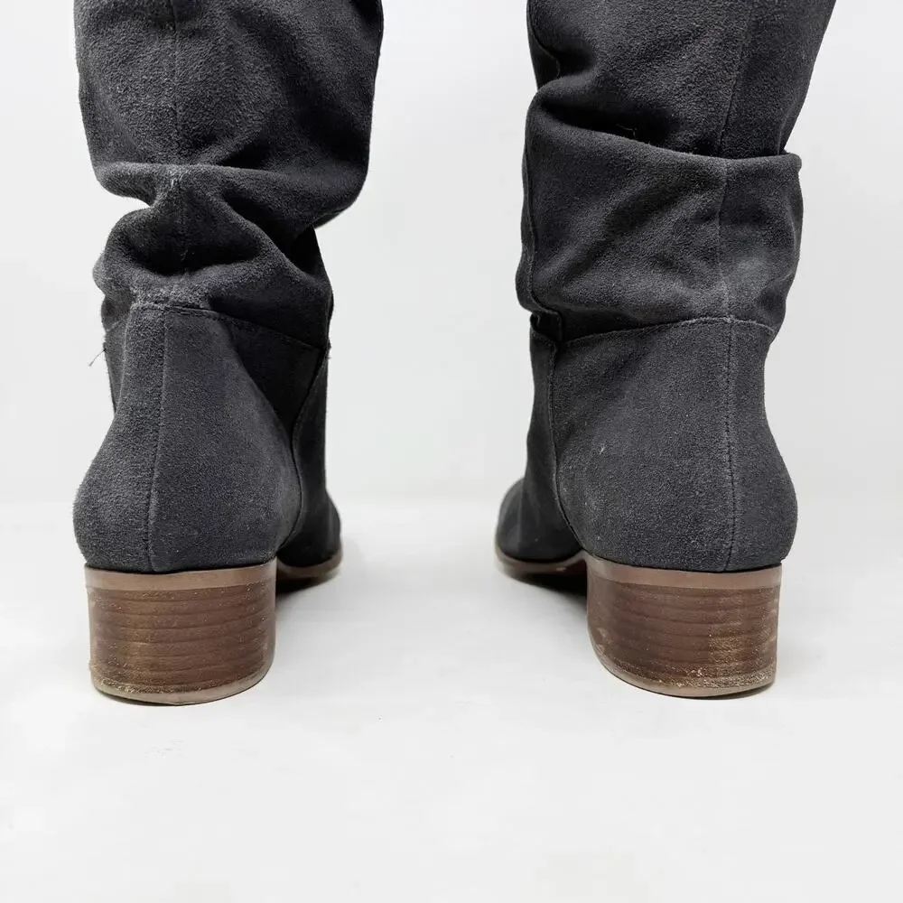 [Steve Madden] Gray Pondrosa Suede Leather Tall Knee High Slouchy Boots Size 9